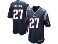 Men Nike NFL New England Patriots #27 Tavon Wilson Home Navy Blue Game Jersey