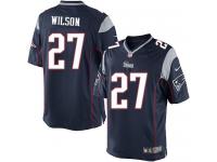 Men Nike NFL New England Patriots #27 Tavon Wilson Home Navy Blue Limited Jersey