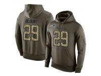 Men Nike NFL New England Patriots #29 LeGarrette Blount Olive Salute To Service KO Performance Hoodie