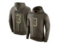 Men Nike NFL New England Patriots #3 Stephen Gostkowski Olive Salute To Service KO Performance Hoodie