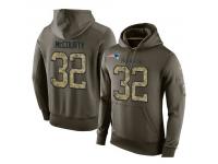 Men Nike NFL New England Patriots #32 Devin McCourty Olive Salute To Service KO Performance Hoodie