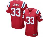 Men Nike NFL New England Patriots #33 Dion Lewis Authentic Elite Red Jersey