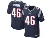 Men Nike NFL New England Patriots #46 James Develin Authentic Elite Home Navy Blue Jersey