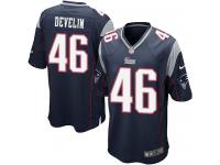 Men Nike NFL New England Patriots #46 James Develin Home Navy Blue Game Jersey