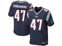 Men Nike NFL New England Patriots #47 Michael Hoomanawanui Authentic Elite Home Navy Blue Jersey