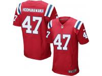 Men Nike NFL New England Patriots #47 Michael Hoomanawanui Authentic Elite Red Jersey