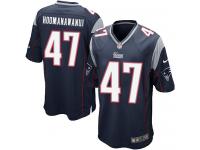 Men Nike NFL New England Patriots #47 Michael Hoomanawanui Home Navy Blue Game Jersey