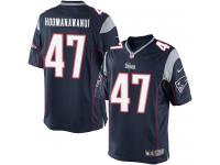 Men Nike NFL New England Patriots #47 Michael Hoomanawanui Home Navy Blue Limited Jersey