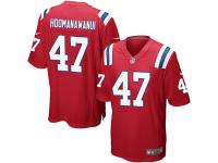 Men Nike NFL New England Patriots #47 Michael Hoomanawanui Red Game Jersey