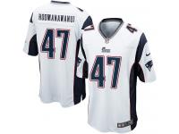 Men Nike NFL New England Patriots #47 Michael Hoomanawanui Road White Game Jersey