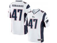 Men Nike NFL New England Patriots #47 Michael Hoomanawanui Road White Limited Jersey