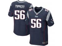 Men Nike NFL New England Patriots #56 Andre Tippett Authentic Elite Home Navy Blue Jersey