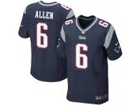 Men Nike NFL New England Patriots #6 Ryan Allen Authentic Elite Home Navy Blue Jersey