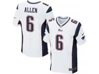 Men Nike NFL New England Patriots #6 Ryan Allen Authentic Elite Road White Jersey