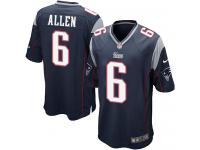 Men Nike NFL New England Patriots #6 Ryan Allen Home Navy Blue Game Jersey