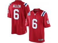 Men Nike NFL New England Patriots #6 Ryan Allen Red Limited Jersey