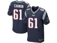 Men Nike NFL New England Patriots #61 Marcus Cannon Authentic Elite Home Navy Blue Jersey