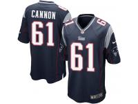 Men Nike NFL New England Patriots #61 Marcus Cannon Home Navy Blue Game Jersey