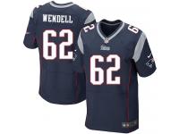 Men Nike NFL New England Patriots #62 Ryan Wendell Authentic Elite Home Navy Blue Jersey