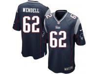 Men Nike NFL New England Patriots #62 Ryan Wendell Home Navy Blue Game Jersey