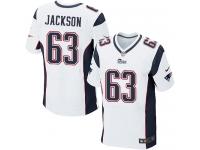 Men Nike NFL New England Patriots #63 Tre Jackson Authentic Elite Road White Jersey