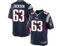 Men Nike NFL New England Patriots #63 Tre Jackson Home Navy Blue Limited Jersey