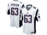 Men Nike NFL New England Patriots #63 Tre Jackson Road White Game Jersey