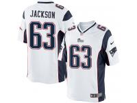 Men Nike NFL New England Patriots #63 Tre Jackson Road White Limited Jersey