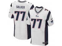 Men Nike NFL New England Patriots #77 Nate Solder Authentic Elite Road White Jersey