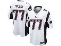 Men Nike NFL New England Patriots #77 Nate Solder Road White Game Jersey