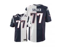 Men Nike NFL New England Patriots #77 Nate Solder TeamRoad Two Tone Limited Jersey