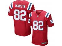 Men Nike NFL New England Patriots #82 Keshawn Martin Authentic Elite Red Jersey