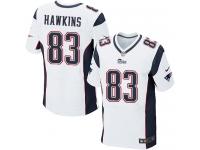 Men Nike NFL New England Patriots #83 Lavelle Hawkins Authentic Elite Road White Jersey