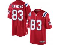 Men Nike NFL New England Patriots #83 Lavelle Hawkins Red Limited Jersey