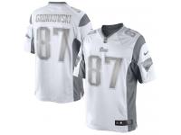 Men Nike NFL New England Patriots #87 Rob Gronkowski White Platinum Limited Jersey