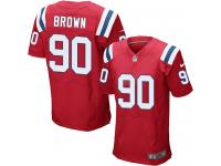 Men Nike NFL New England Patriots #90 Malcom Brown Authentic Elite Red Jersey