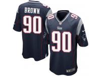 Men Nike NFL New England Patriots #90 Malcom Brown Home Navy Blue Game Jersey