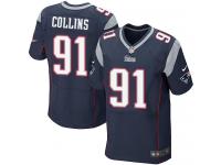 Men Nike NFL New England Patriots #91 Jamie Collins Authentic Elite Home Navy Blue Jersey