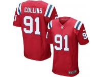 Men Nike NFL New England Patriots #91 Jamie Collins Authentic Elite Red Jersey