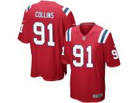 Men Nike NFL New England Patriots #91 Jamie Collins Red Game Jersey