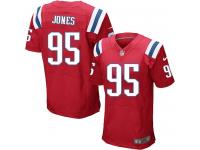 Men Nike NFL New England Patriots #95 Chandler Jones Authentic Elite Red Jersey