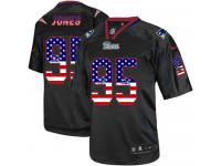 Men Nike NFL New England Patriots #95 Chandler Jones Black USA Flag Fashion Limited Jersey