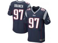 Men Nike NFL New England Patriots #97 Alan Branch Authentic Elite Home Navy Blue Jersey