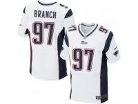 Men Nike NFL New England Patriots #97 Alan Branch Authentic Elite Road White Jersey