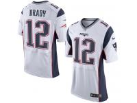 Men Nike NFL New England Patriots Tom Brady Authentic Elite White Jersey