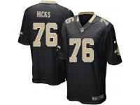 Men Nike NFL New Orleans Saints #76 Akiem Hicks Home Black Game Jersey