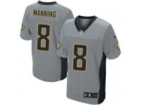 Men Nike NFL New Orleans Saints #8 Archie Manning Grey Shadow Limited Jersey