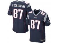 Men Nike NFL Nike New England Patriots Rob Gronkowski Authentic Elite Navy Blue Jersey