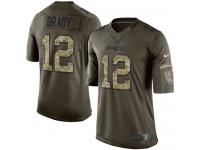 Men Nike NFL Nike New England Patriots Tom Brady Green Salute To Service Limited Jersey