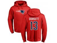 Men Nike Phillip Dorsett Red Name & Number Logo - NFL New England Patriots #13 Pullover Hoodie